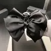 Pasador Negro Satinado con Diamantes Calientes Estilo Princesa Pinza de Lazo Pinza de Tiburón Grande en la Parte Posterior de la Cabeza Nuevos Accesorios para el Cabello