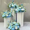 Decoración de Ceremonia de Área de Entrega con Decoración de Columna Romana, Adornos de Área de Entrega, Flores Artificiales, Bolas de Flores, Decoración de Escena de Columna de Flores
