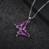 Europa y Estados Unidos transfronterizo caliente frío pequeño colgante de mariposa moda marca de moda hombres y mujeres titanio acero sensible a la temperatura cambio de color collar joyería