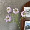 Flores Artificiales con 4 Cabezas, Clematis Estilo Europeo, Decoración para Salón de Bodas, Arreglos Florales para Pasillos, Arreglos Florales para Paredes de Fondo, Al por Mayor en Stock