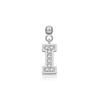 Andywen Plata S925 Accesorios de Letras Microincrustados Colgante de Letra Inglesa Simple y Versátil Pendientes Colgantes de 26 Letras