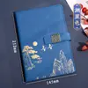 Conjunto de presente de notebook estilo chinês pode ser impresso com logotipo, adequado para reuniões anuais, bloco de notas de alto valor e caneca térmica como lembrancinhas, disponível para atacado