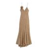Estilo Europeo y Americano Transfronterizo Exportación Aliexpress Ropa de Mujer Zr Punto Nuevo Vestido Largo de Lunares Decorado con Flores Cuadradas
