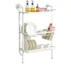 Estante de Almacenamiento para Cocina, Escurridor de Platos de Borde Estrecho para Fregadero de Encimera, Escurridor de Platos de Almacenamiento Multicapa Montado en la Pared