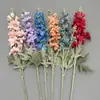 Materiales Florales para Bodas, Flores Artificiales, Delfinio de 2 Ramas, Decoración Floral para Salón de Bodas, Arreglo de Pasillo, Delfinio de Terciopelo