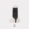 Meias-calça de Renda para Mulheres, Meias Finas para Panturrilha Estilo Primavera e Verão, Meias Estilo Ballet com Sapatos Pequenos de Couro, Meias Casuais Longas e Largas