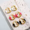 Venta Caliente Pendientes de Mujer Irregulares Escarchados en Forma de U con Gota de Aceite Diseño Retro Pendientes de Alta Calidad