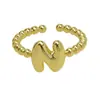 Anillos de 26 Letras Inglesas Más Vendidos Transfronterizos Anillos Gruesos Brillantes de Oro de 18 Quilates Modelo Caliente de Amazon Dropshipping