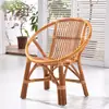 Silla de Ratán Real, Silla de Ratán para Ocio, Silla Pequeña, Silla con Respaldo, Silla para Casa de Té, Silla de Ratán para Balcón Exterior, Silla Pequeña de Ratán de una Pieza