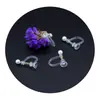 Convertidor de clip para oreja de resina sin dolor Zircón Aretes de perla en forma de U clip de resorte para oreja sin perforación joyería para oreja venta al por mayor