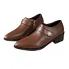 Zapatos de Cuero Suave de Boca Profunda para Mujer 2026 Otoño Nueva Llegada Punta Fina Tacón Grueso Zapatos de Madre Slip-on Suela Suave Versátiles Zapatos Pequeños de Cuero