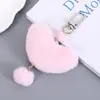 Nuevos Adornos Colgantes de Bola de Felpa con Forma de Corazón de Melocotón para Bolsos, Colgantes para Teléfono Móvil, Colgante de Corazón Acrílico de Nicho Ins para Bolsos