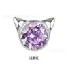 Brincos de Titânio F136 Cabeça de Gato para Piercing Zircônia 5A Piercing de Orelha Studs de Cartilagem Studs de Nariz DIY Studs Cocleares Joias
