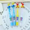 Nova Caneta Esferográfica Criativa de Areia Movediça Mini Quatro Cores Caneta Esferográfica Multicolorida Série Halloween Material Escolar para Estudantes Venda em Lote