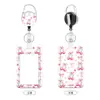 Porta-Crachá Metálico com Clipe de Laço Rosa Fofo com Cordão para Crachá de Identificação de Funcionário de Escritório