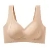 Sujetador de látex de doble capa con estampado de letras para mujer, con diseño sin costuras, laterales antideslizantes, soporte lateral para prevenir la flacidez y un diseño de espalda cómodo, deportivo y elegante