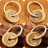 Colgante Llavero Moneda de los Cinco Emperadores de Latón: Accesorio de Moneda Pequeña de Cobre Estilo Antiguo Kangxi, Qianlong, Yongzheng, Jiaqing, Shunzhi