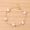 Pulseira de Tornozeleira com Contas de Estrela-do-Mar Estilo Resort Transfronteiriça Colar Ajustável de Aço Inoxidável Joias de Colar de Alta Qualidade para Mulheres