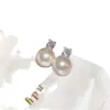 Pendientes Vintage de Segunda Mano con Circonita y Perla Lujo Accesible Exquisitos Pendientes de Gama Alta Diseño de Pendientes de Nicho Venta al por Mayor