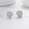 Amazon temu cross-border explosões cobre incrustado zircão personalidade tendência masculino e feminino brincos redondos hip-hop orelha jóias atacado