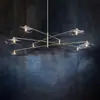 Lámpara de araña para sala de estar Moderna Creativa con Forma de Personalidad Vidrio Laser con Forma de Rama Iluminación LED para Comedor y Dormitorio Arte de Hierro Mesa de Comedor