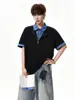 Polo Color Block de Verano 2026 con Media Cremallera y Manga Corta para Hombres y Mujeres, Sencillo y Sofisticado, Casual y Versátil para el Trabajo
