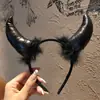 Acessório de Cabeça de Natal Cosplay Tiara de Chifres de Diabo Vermelho Acessórios de Cabelo de Chifre Escuro Acessórios de Fantasma Tiara