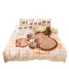 Juego de cama de algodón fresco pequeño de cuatro piezas de algodón 2025, nuevo edredón infantil de dibujos animados, juego de sábanas de tres piezas