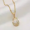 Colgante de tulipán bañado en oro de cobre vietnamita, nuevo, moderno, de gran venta, de alto valor, con piedra ojo de gato y cadena de labios, al por mayor