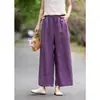 Pantalones de Tiro Alto de Nueve Puntos Estilo Old Money para Mujer Verano 2026 Nuevo Corte Holgado Chic para Oficina Adelgazantes de Pierna Ancha
