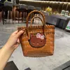 Bolsa de Playa de Gama Alta, Cesta Linda Hecha a Mano de Mimbre Sintético con Forma de Gato de Verano Casera, Bolsa Tote Extra Gruesa para Mujeres