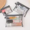 Bolsa de Cosméticos de Malla Transparente, Portátil, de Gran Capacidad, Bolsa de Almacenamiento Multifuncional, Neceser de Viaje, Bolsa de Almacenamiento Resistente a las Manchas