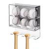 Estante de almacenamiento de béisbol de acrílico transparente Diseño de montaje en pared Caja de almacenamiento a prueba de polvo para sóftbol Caja de exhibición de pelotas y bates Al por mayor