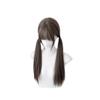 COS peruca rede vermelha pequena rosa natural lolita peruca franja arrumada rabo de cavalo duplo novo castanho frio 60cm cabelo liso