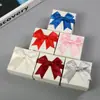 Caja de Regalo con Lazo Papel de Cuero Caja de Empaque para Joyería Caja de Regalo con Lazo Tapa Cielo y Tierra Caja para Joyería de Anillo de Collar