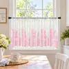 Estilo pastoral cortina transparente bordada cortina fina transparente media cortina cortina de puerta cortina divisoria Cortina de ventana de cocina de venta popular en Amazon cortina decorativa