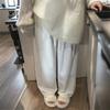 Ropa de Maternidad Otoño 2025 Estilo Nuevo con Bolsillos Estilo Chanel Pierna Ancha Jacquard de Chenilla Caída Pantalones Rectos