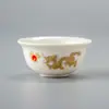 Xícara de Porcelana Branca para Chá Kung Fu, Xícara Pessoal para Degustação de Chá, Tigela de Chá, Xícara Individual de Cerâmica Pintada à Mão Azul e Branca para Mestre, Xícara de Vidro para Pu'Er