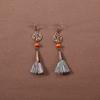 Brincos retrô de estilo étnico que combinam com tudo, brincos elegantes de borla boêmia para férias femininas, brincos longos personalizados europeus e americanos