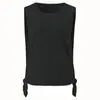 Blusa com Divisão Transfronteiriça Alça Colete Yoga Feminino Manga Curta Secagem Rápida Esporte Nu Correndo Fitness Top Colete