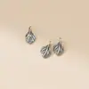 Plata de Ley 925 Colgante de Pluma de Plata Tailandesa Vintage Accesorios de Material de Cuerda Trenzada Hecha a Mano para Pulsera DIY Encanto Retro S0979