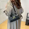 Mini Bolso Kelly de Textura Tejida para Mujer Bolso de Hombro Único Bolso de Mano de Moda Bolso Cuadrado Pequeño Estilo Coreano Bolso de Mano Cruzado de Nicho