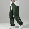 Calça Casual Solta Versátil de Verão Masculina Secagem Rápida Uso Diário Perna Reta Cordão Calça Longa em Estoque