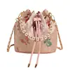 Bolso de Mano Versátil Bordado con Cuentas de Estilo Chino Nuevo para Mujer Verano 2025 Nuevo Estilo Estilo Nacional Nicho de Alta Gama Bolso Balde