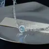 Pulsera de Fragmentos de Plata con Imitación de Aguamarina Exquisita de Lujo Ligero para Mujer, Diseño de Nicho, Versátil, Sensación de Alta Gama, Joyería Estilo Amistad