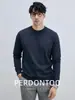 [Algodón de Fibra Larga 100% de Xinjiang] Camiseta de Manga Larga de Algodón Puro para Hombre para Primavera y Otoño, Adecuada para el Trabajo y Uso Casual, Top Básico de Corte Holgado