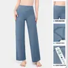 Pantalones de Yoga Europeos y Americanos Transfronterizos de Cintura Alta Levanta Glúteos Adelgazantes Alta Elasticidad Sensación Desnuda Tejido Spandex Caída Pantalones de Pierna Ancha