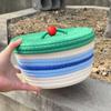 Cesta de almacenamiento de cuerda de algodón, hilo de algodón, cesta de almacenamiento de escritorio para cosméticos y juguetes, tema de pastel de crema, caja de almacenamiento creativa