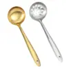 Acero Inoxidable 304 Escurridor de Sopa con Mango Largo Cuchara para Olla Caliente Utensilios de Cocina Domésticos Cuchara Grande para Sopa Cuchara para Sopa Herramientas de Cocina de Dos Piezas