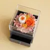 Dia do Professor Rosa Flor Eterna Kit de Materiais DIY Caixa de Joias com Flores Secas Festival Qixi Festival do Meio Outono Atividade de Oficina Artesanal Presente